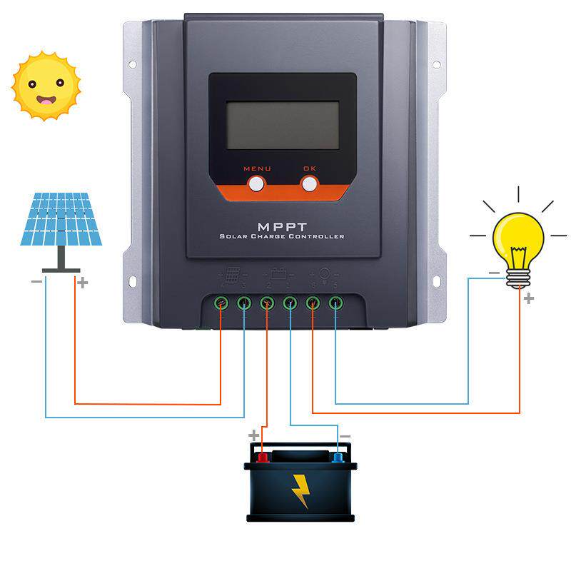 跨境MPPT太阳能控制器光伏储能工程系统12V24V电池离网充电控制器