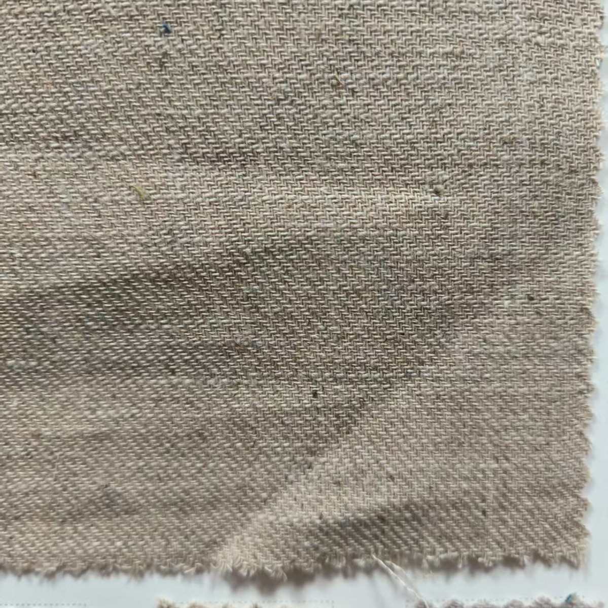 斜纹洗水亚麻棉面料 195克棉麻面料现货 肌理素色文艺亚麻布料