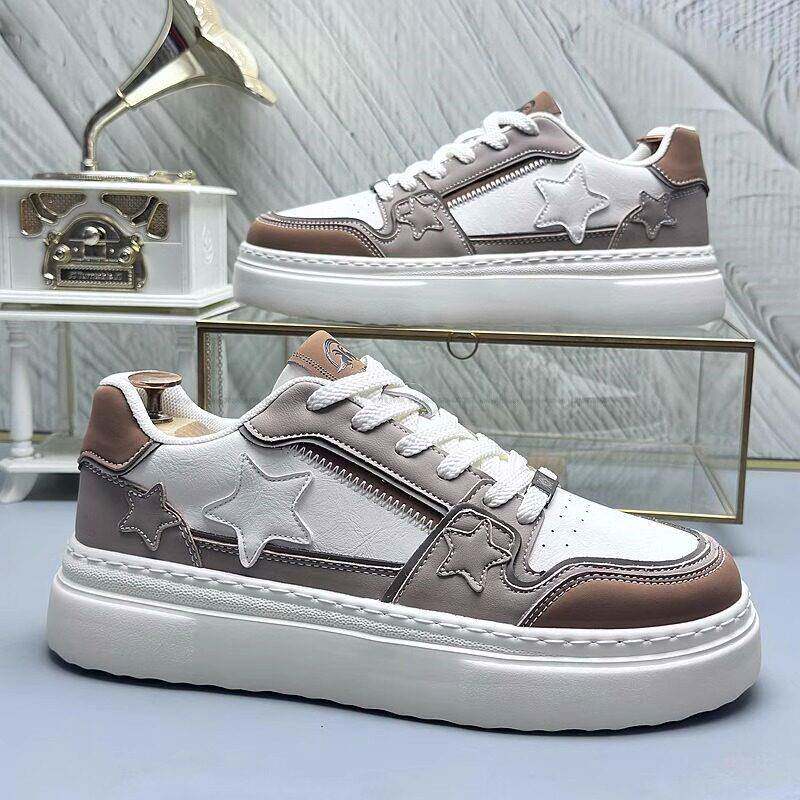 欧美潮牌软底增高板鞋春秋时尚透气休闲鞋2025新款简约厚底小白鞋