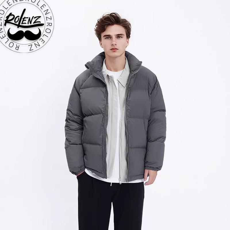 ROLENZ高端品牌白鸭绒羽绒服男新款立领面包服短款加厚休闲外套潮