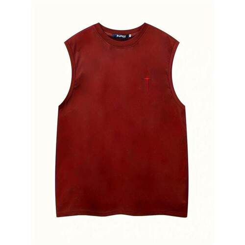 I 13497 Letter embroidery suede men vest 字母刺绣鹿皮绒背