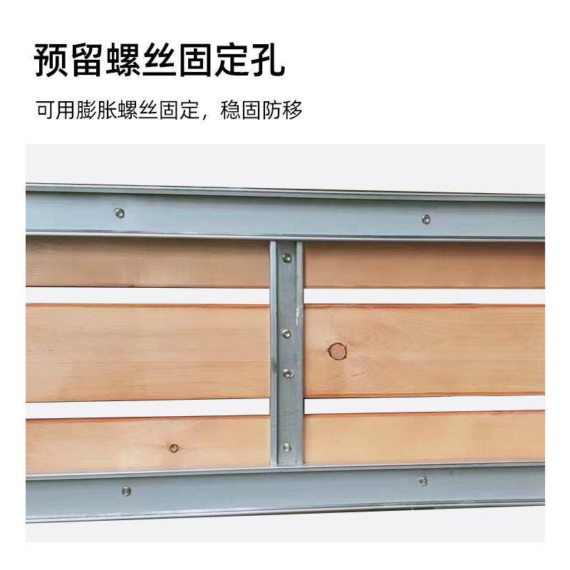 砖块椅款不锈钢公园长条坐凳现代简约塑木休闲椅户外等候椅长椅子