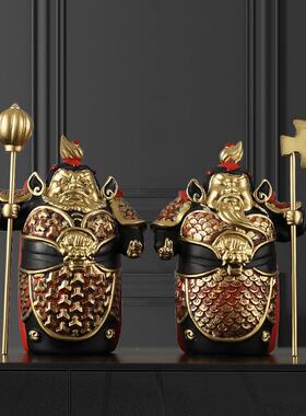 门神摆件护宅哼哈二将新中式家居装饰品客厅门口玄关电视柜书房