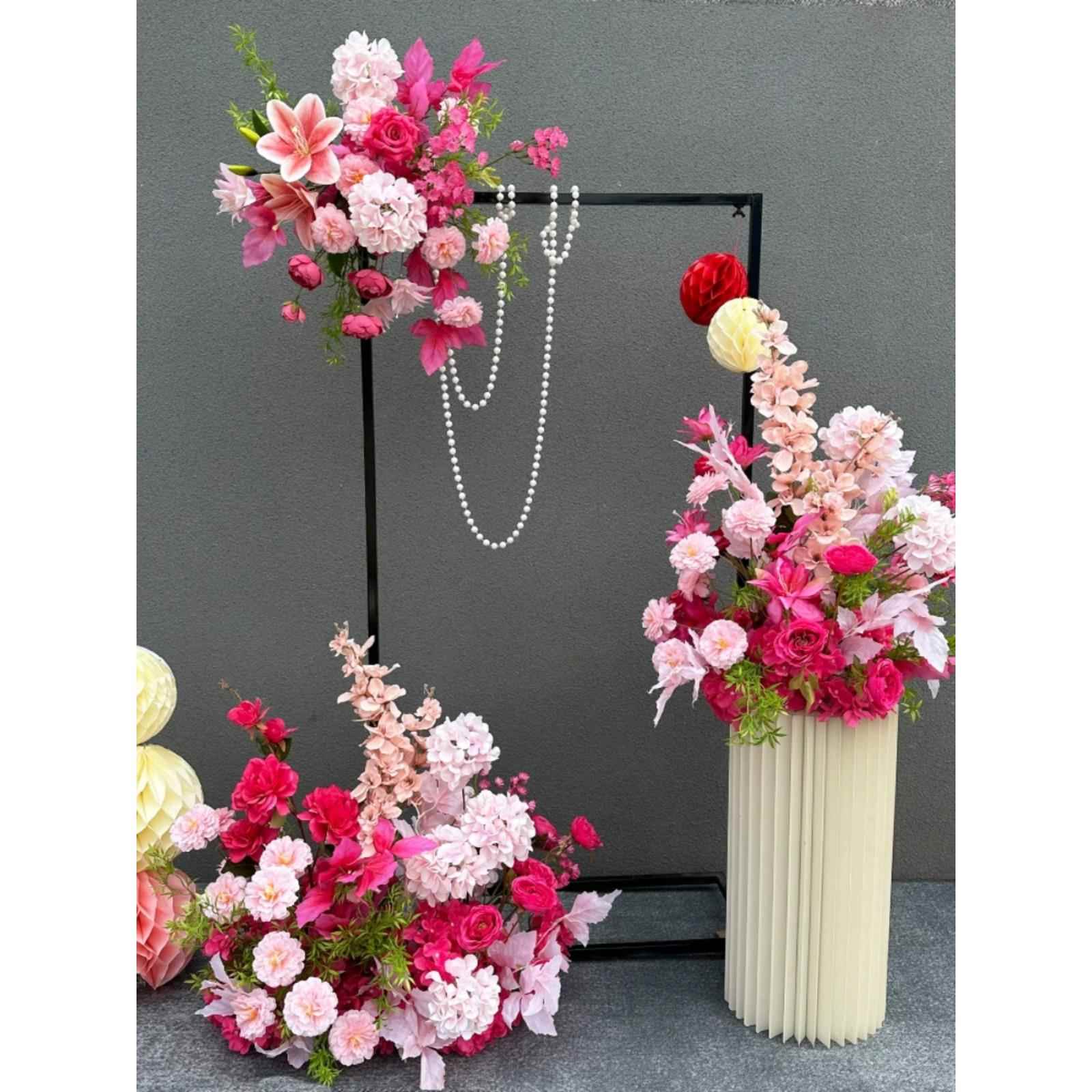 婚礼庆典活动装饰布置订婚宴花排迎宾区婚庆仿真花艺拱门美陈橱窗