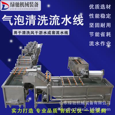 绿驰干辣椒气泡清洗机红薯叶清洗设备生菜小葱连续清洗机器