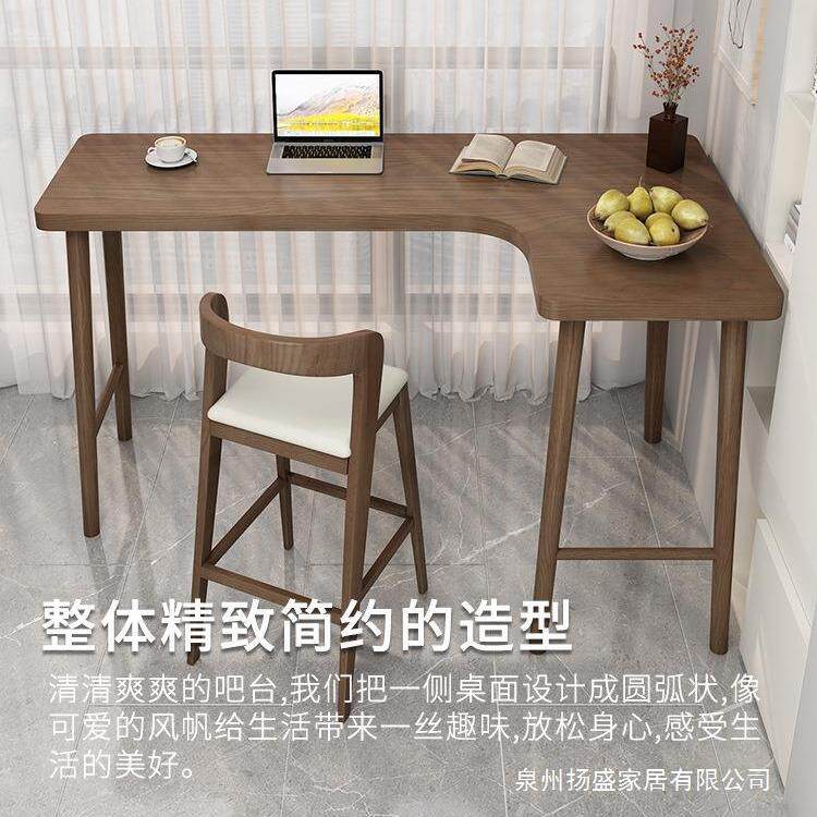 全实木转角L型吧台客厅卧室写字台飘窗拐角延伸桌靠墙办公桌