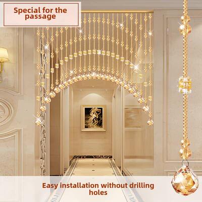 水晶珠帘新款葫芦隔断帘客厅玄关卫生间卧室帘子门帘免打孔挂钩