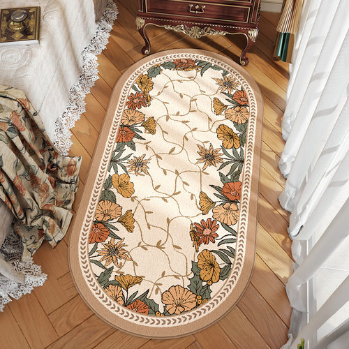 侘寂风彷羊绒卧室地毯轻奢房间床边地垫ins长条飘窗垫客厅茶几毯