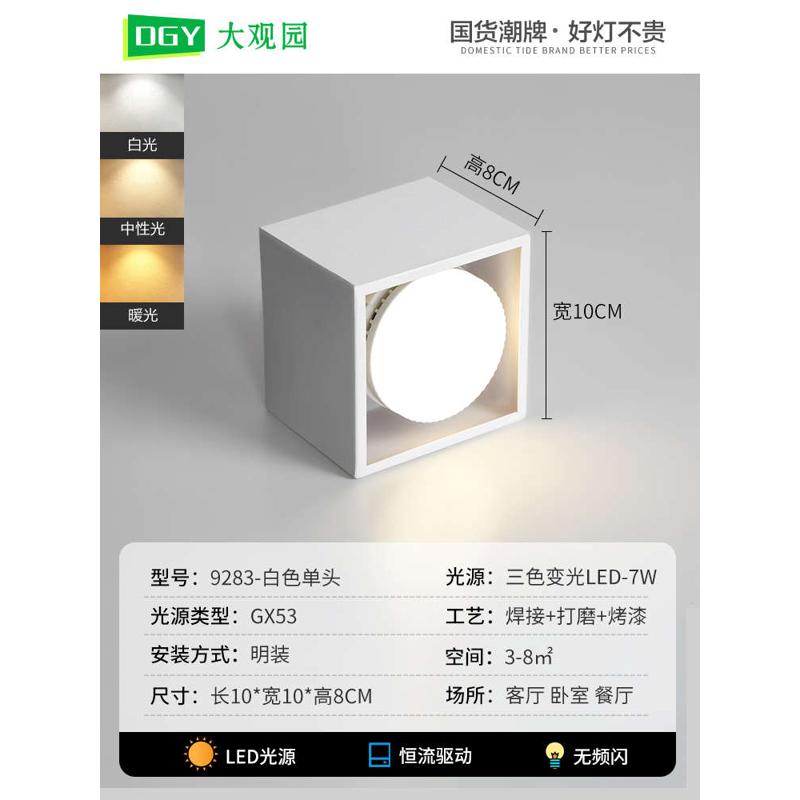 明装筒灯无主灯客厅照明led格栅斗胆灯阳台灯过道灯卧室吸顶灯274