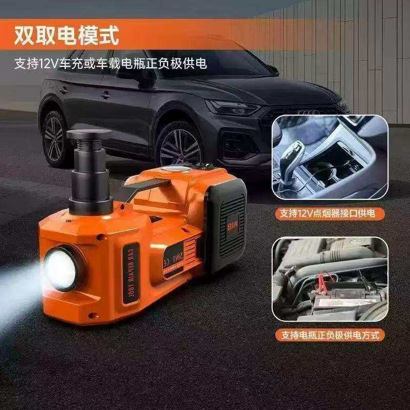 跨境供应12V车载电动液压重型千斤顶越野助力器充气泵三合一换胎
