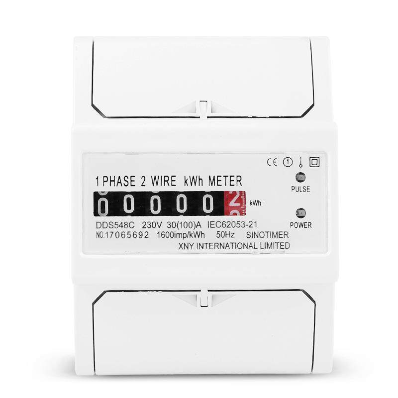 DDS548C 数字单相导轨式电能表计数器4P 电子电度表30-100A 230V