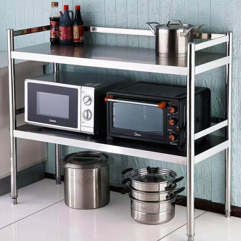 304带围栏不锈钢厨房夹缝置物架储藏室家用工作台碗架加粗带围边,厨房/烹饪用具,微波炉置物架,淘宝优惠券,粉丝福利购,淘宝优惠卷