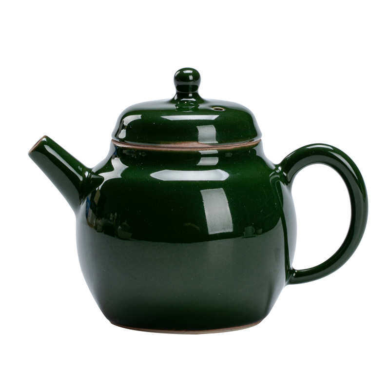 叙旧小容 陶瓷功夫量家用带球祖母绿泡茶茶壶手工复古茶具壶小滤