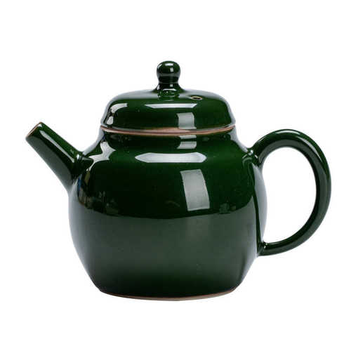 叙旧小容 陶瓷功夫量家用带球祖母绿泡茶茶壶手工复古茶具壶小滤