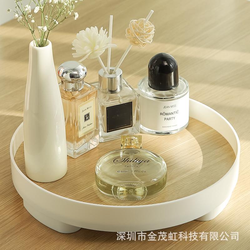 化妆品收纳盘水香梳妆置台物盒玄香关钥匙收/纳家用桌面托薰盘木