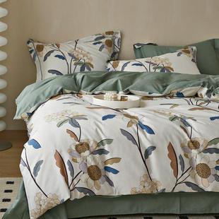 1.小8m床上 款 新款 外贸支精梳棉40四全棉四件套清新碎花双人被套季