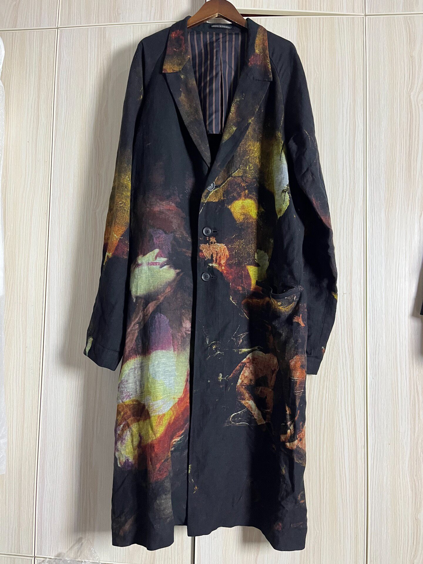 Yohji Yamamoto Painting Print Long Coat
