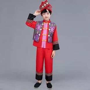 高档款数民族新羌族演出服装表服饰少儿童舞蹈合唱男童女童短裙套