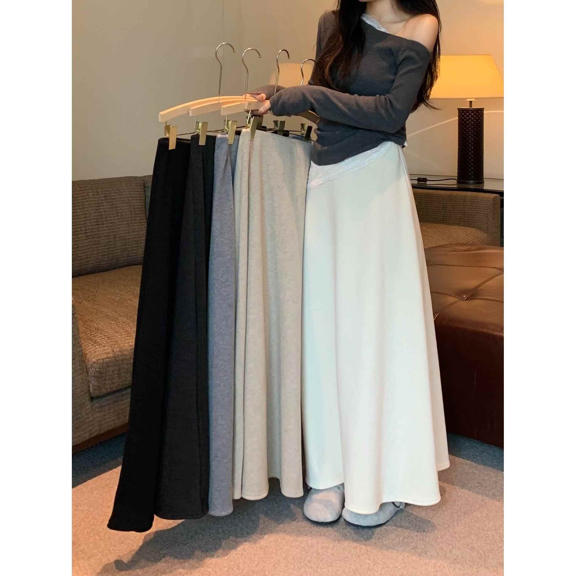 145小个子韩系百搭高腰半身裙150加绒加厚保暖显瘦鱼尾中长裙女xs