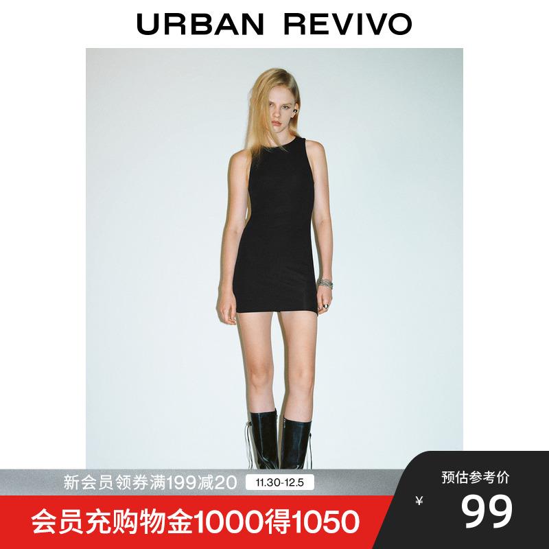 UR2024秋季新款女法式气质通勤修身显瘦无袖连衣裙UYY740017