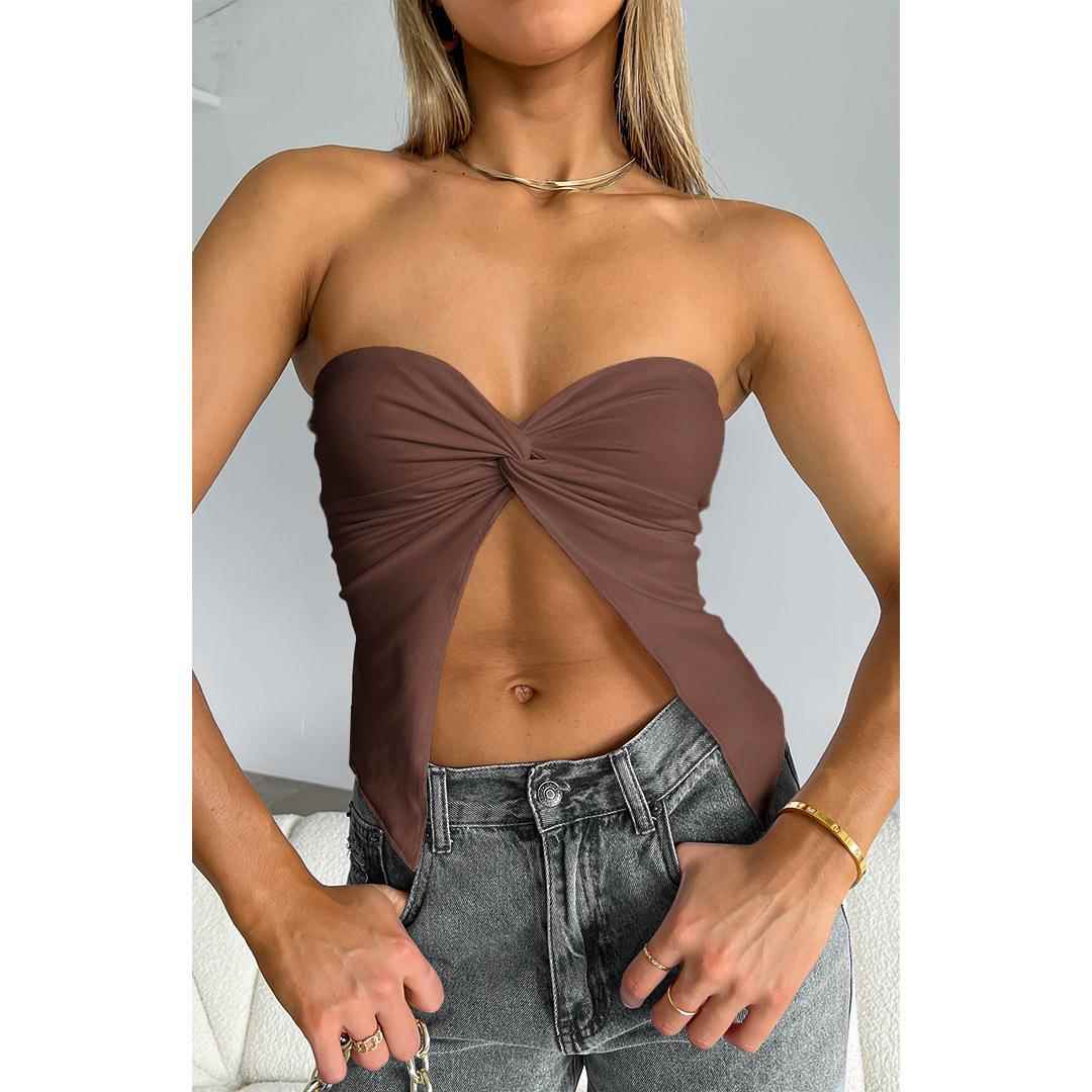 polyester crop new breathable soft casual off shouldervest