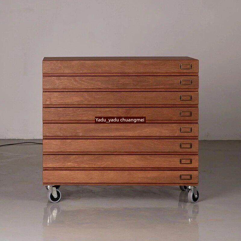 冠宇中古ins风办公室带抽屉柜子可移动文件柜多层带轮桌下收纳储