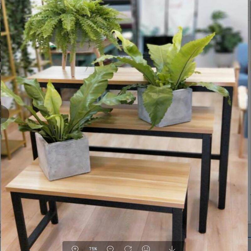 盆台40无品牌/宽铁艺高桌流低水台手捧花束花店花架小桌子落地橱