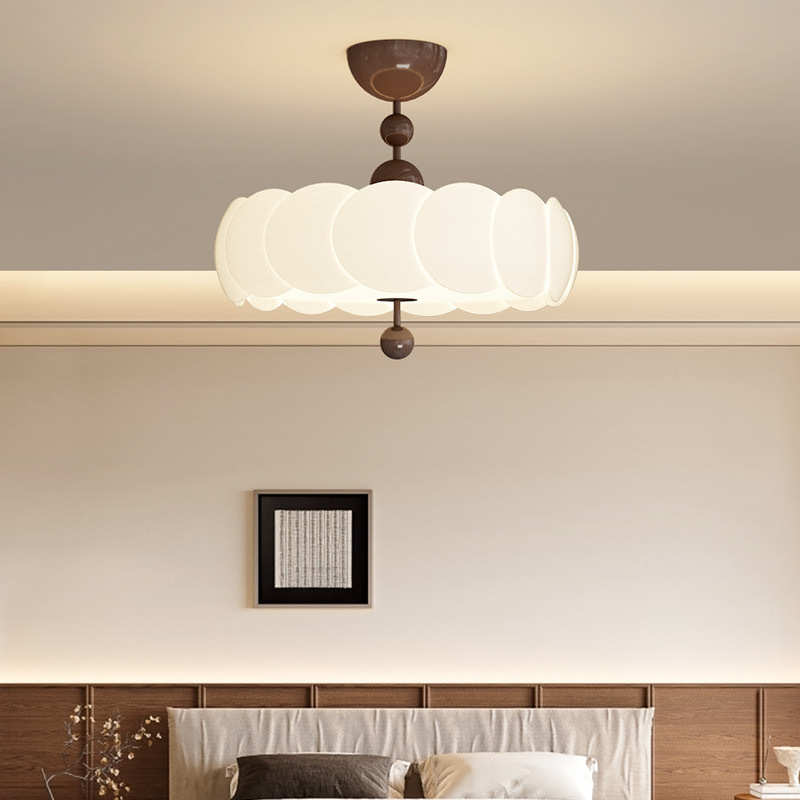 中古风复古卧室吸顶灯法式感甜甜圈半吸吊灯创意南洋风书房护眼灯