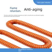 高温红管红色矽胶300度硫化热风管高温软管耐高温红色钢丝风管