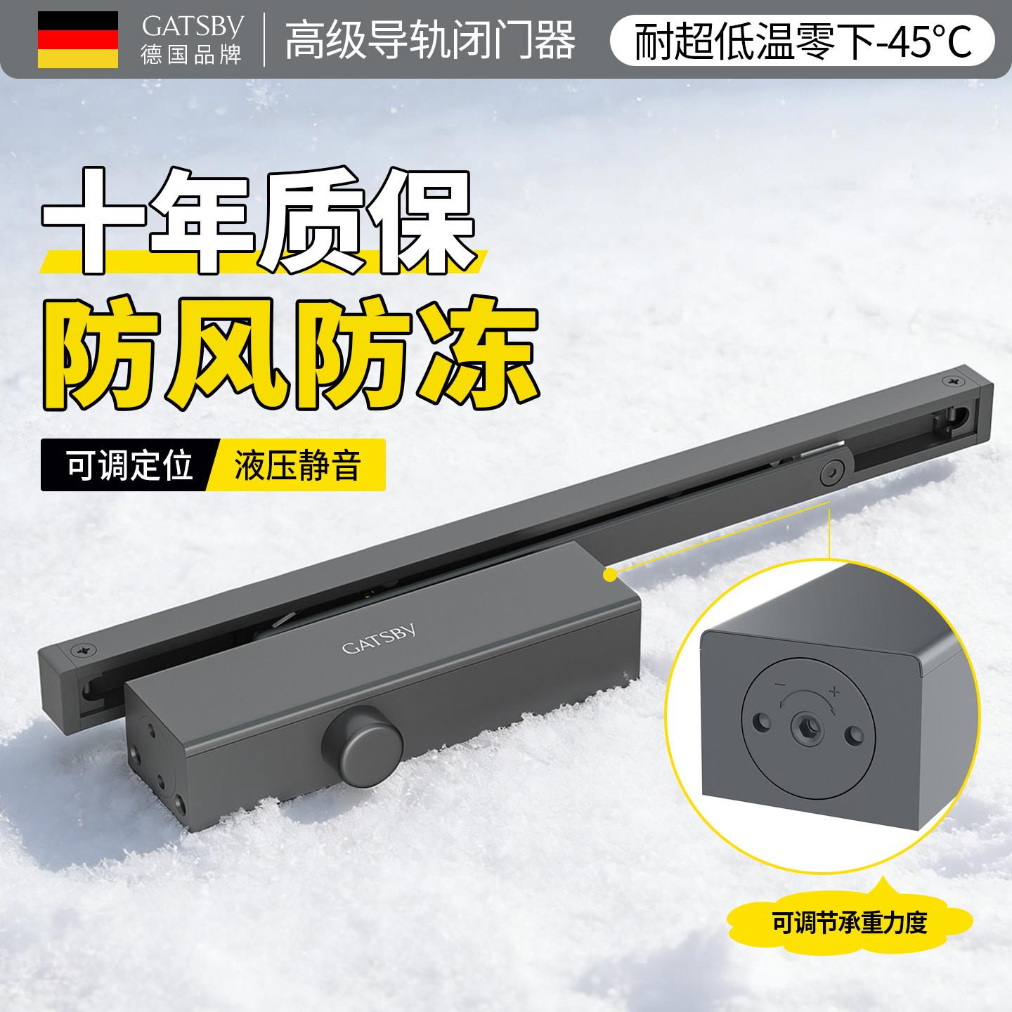 闭门器液压缓冲关门器自动肯德基门适用定位可调力度导轨式闭合器