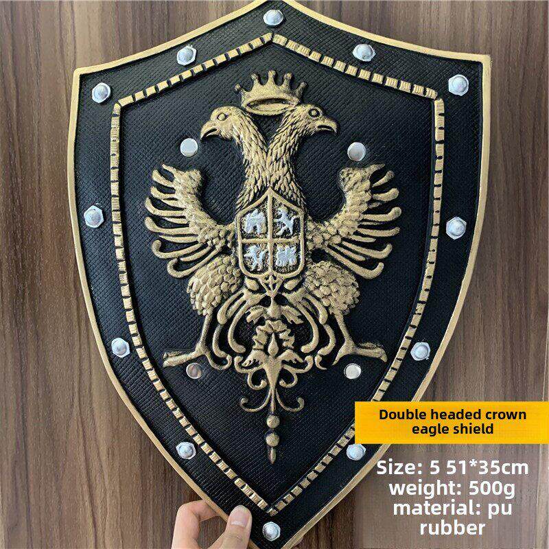 儿童成人道具盾牌勇士武器PU武士兵器万圣节道具仿真复古盾牌玩具