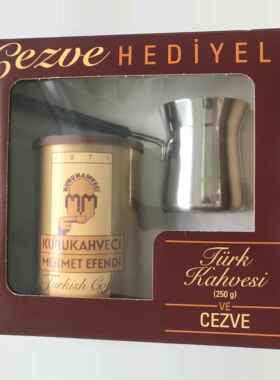 土耳其原装进口mehmet efendi咖啡壶礼盒套装250g
