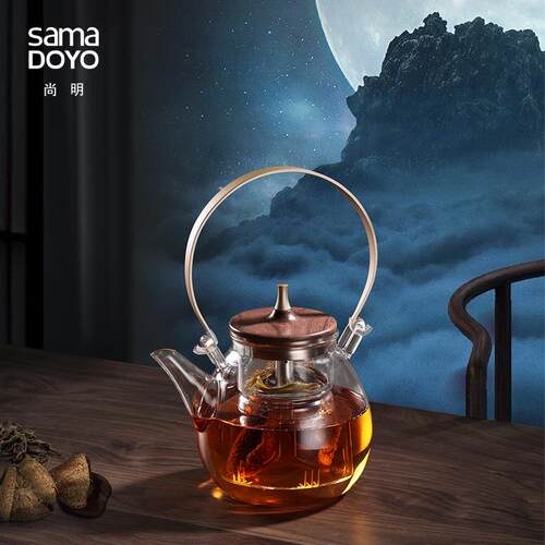 尚明耐热玻璃蒸煮两用茶壶煮茶器电陶炉提梁壶明火加热家用办公养