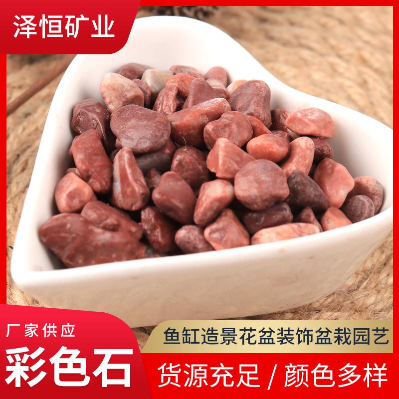五彩石盆栽多肉铺面彩色石子装饰鱼缸造景透水园林铺路地坪鹅卵石
