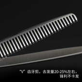 工厂 理发店用打薄剪美发剪刀花纹柄平剪牙剪 6英寸 理发剪刀套装