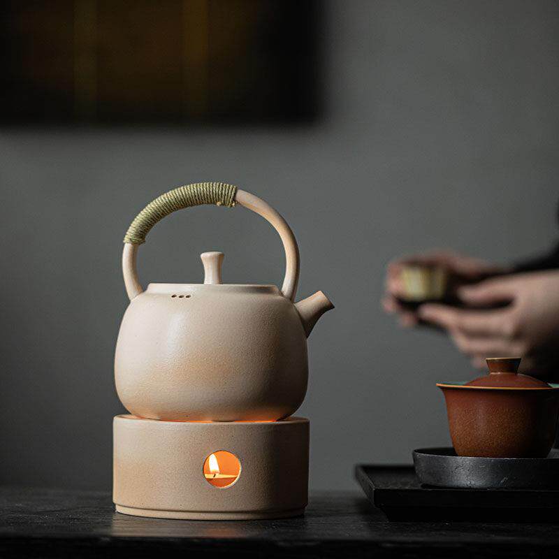 陶瓷吊梁水壶耐热蜡烛暖茶煮炉蜡烛座暖茶具泡茶