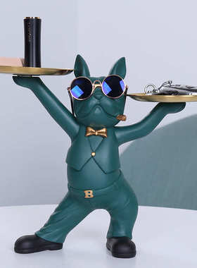 置进门口物狗收纳入户玄关轻奢客厅装饰品托盘钥匙放高档摆件鞋柜