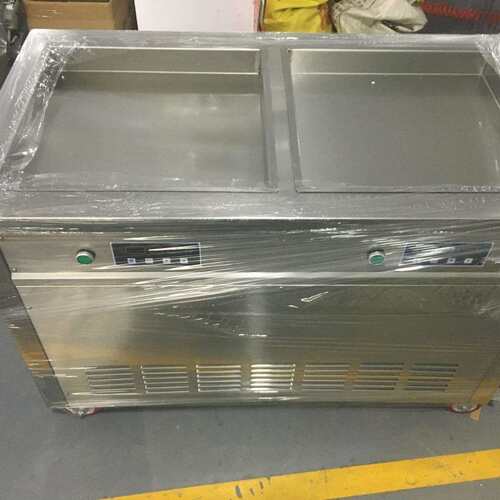 卓CWE富智能双机方压炒冰机商用双炒冰淇淋卷泰冰式炒淇淋卷机出