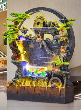 大型假流水摆循环水幕墙客厅公开业山礼品装司饰高山25118喷件泉