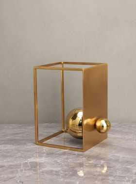 现代简约金属摆件客厅样板间玄关电视柜家居桌面创意软装饰品摆放