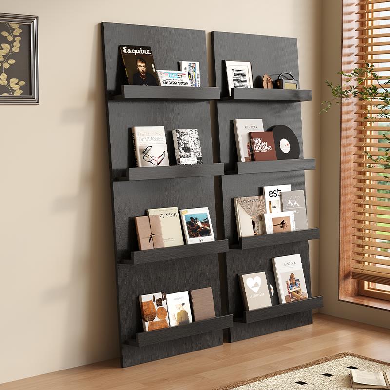 靠墙收纳架报刊架落地书架绘本展示架杂志架多层书报架子ins