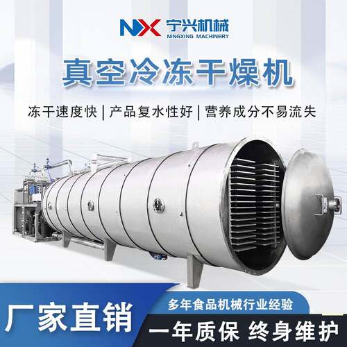 全自动真空冷冻干燥机 大型中药材虫草冻干机 大产量冬枣冻干机器