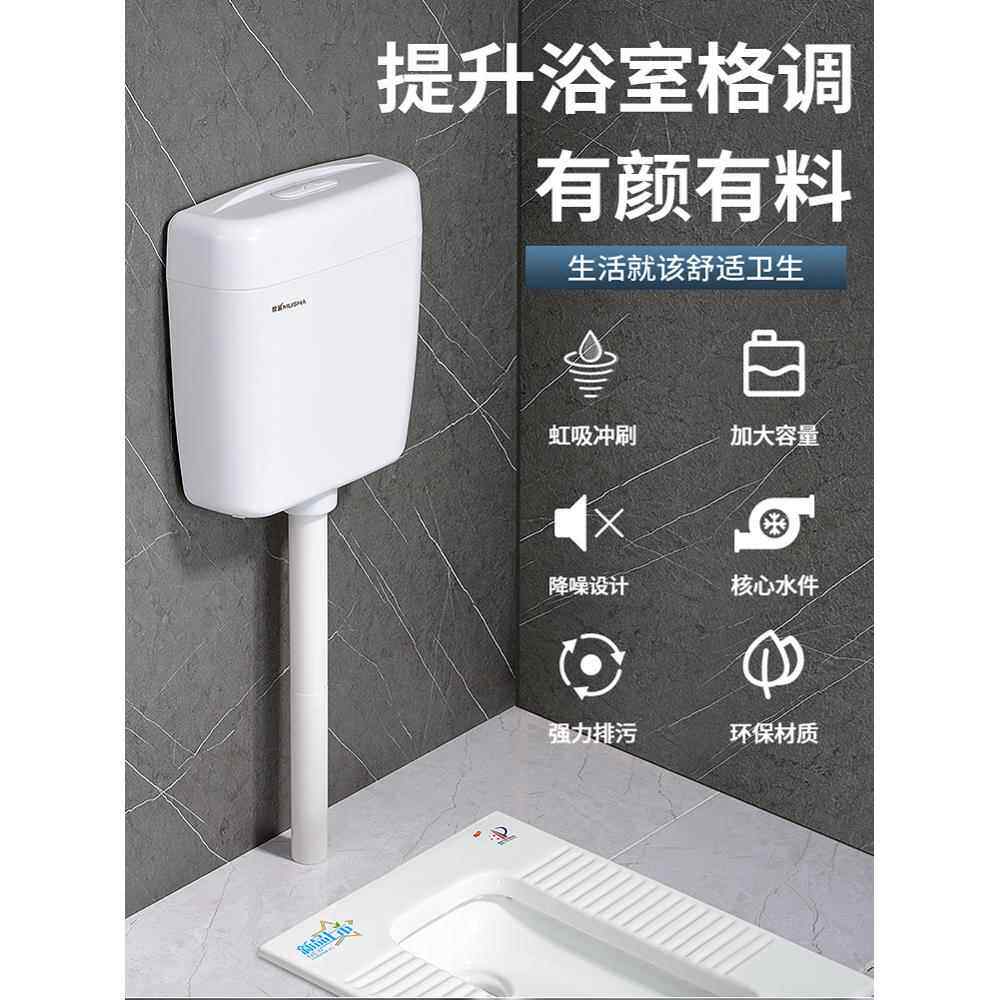 隐藏式进水背面进水老式不锈钢按压阀改水箱家用卫生间厕所蹲便器
