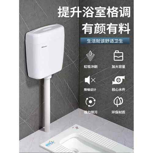隐藏式进水背面进水老式不锈钢按压阀改水箱家用卫生间厕所蹲便器