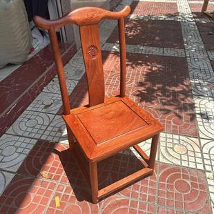 红木官帽椅小孩椅子花梨木靠背椅实木儿童椅凳子小巴花靠背牛角椅