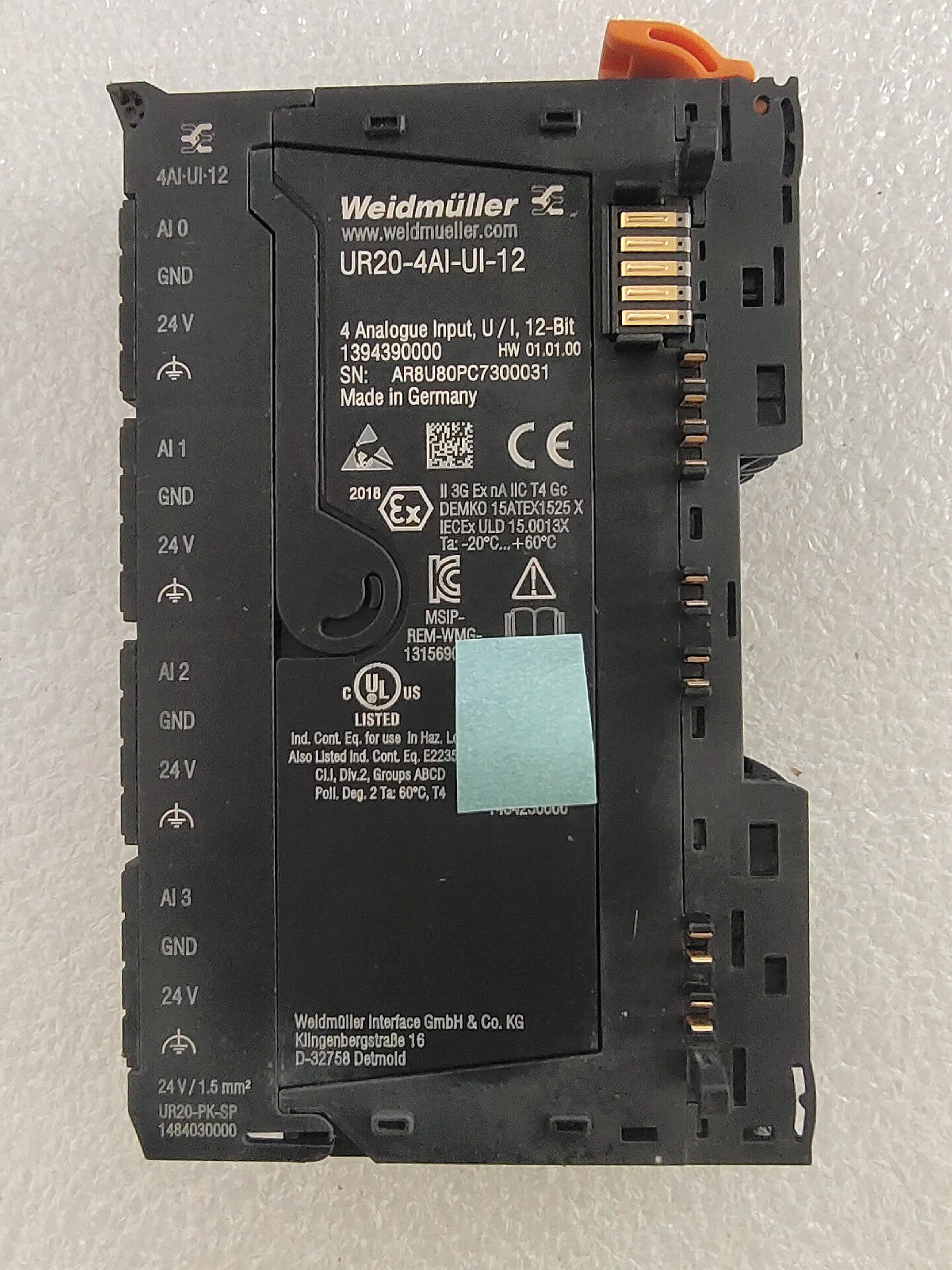 Weidmuller  魏德米勒  UR20-4AI-UI-