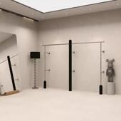 店简约货架不锈钢黑色上墙落地 手专用挂衣架女装 服装 店展示架买