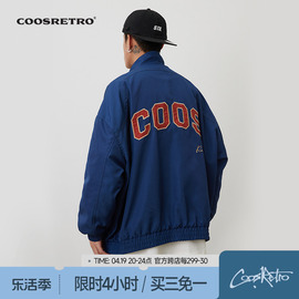 CoosRetro美式复古LOGO贴布刺绣飞行员教练夹克外套男女秋冬潮牌