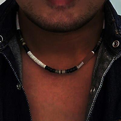 tric Tribal Ethnic Coconut Shell Beaded Necklace Men Jewelry