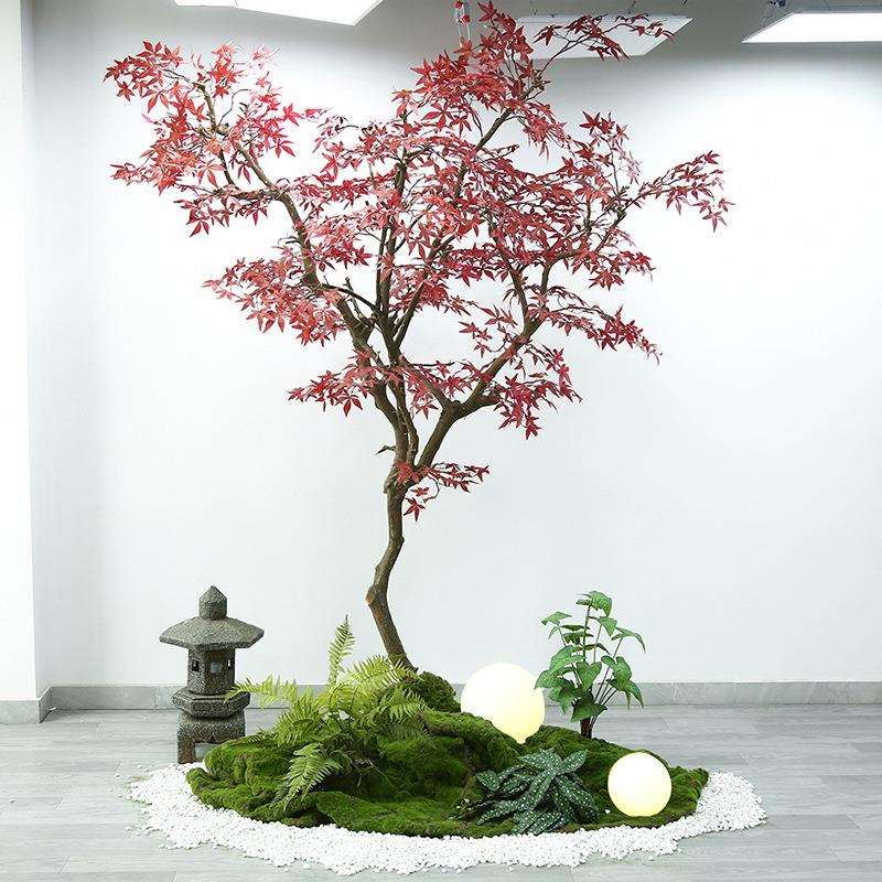 红枫树仿真树室内大型禅意景观日式庭院造景装饰摆件枫叶假树干景